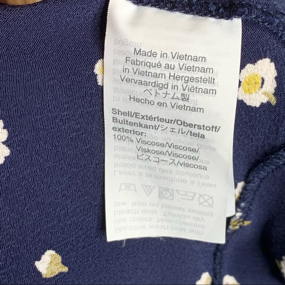 Madewell Navy Blue Button Easy Dress in Daisy Dot - Picture 12 of 14